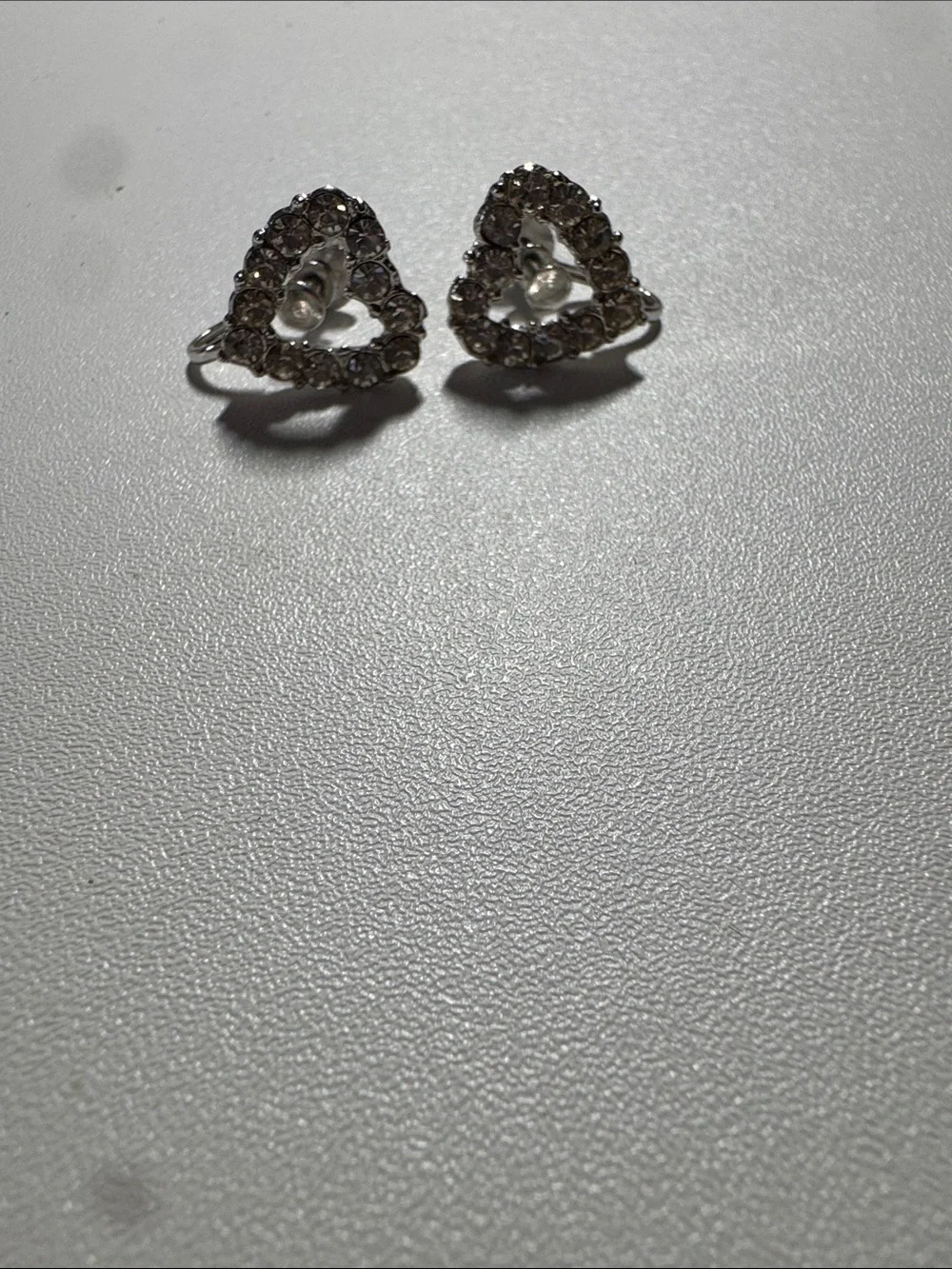 Silver-Tone Crystal Clip-On Earrings Set - Heart & Floral Designs
